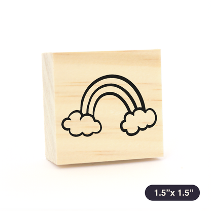 Rainbow and clouds stamp